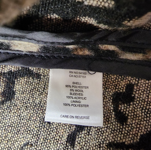 Kenneth Cole Cheetah Print Sweater Sleeve Coat - Picture 9 of 13